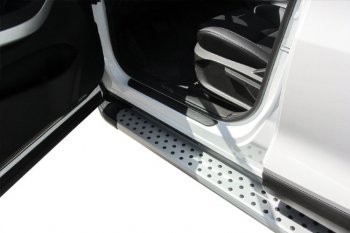17 399 р. Пороги алюминиевые Slitkoff  Chery Tiggo 7 - Tiggo 7 PRO (Standart Silver)  с доставкой в г. Керчь. Увеличить фотографию 3