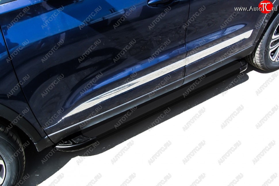 13 349 р. Пороги алюминиевые Slitkoff  Chery Tiggo 8  (T18) (2019-2025) рестайлинг (Optima Black )  с доставкой в г. Керчь