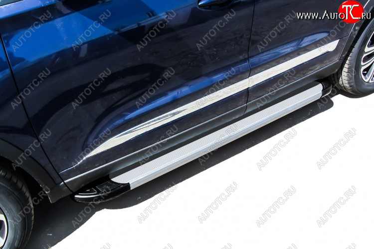 13 349 р. Пороги алюминиевые Slitkoff  Chery Tiggo 8  (T18) (2019-2025) рестайлинг (Optima Silver)  с доставкой в г. Керчь