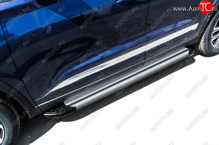 10 699 р. Пороги алюминиевые Slitkoff  Chery Tiggo 8  (T18) (2019-2025) рестайлинг (Luxe Silver)  с доставкой в г. Керчь