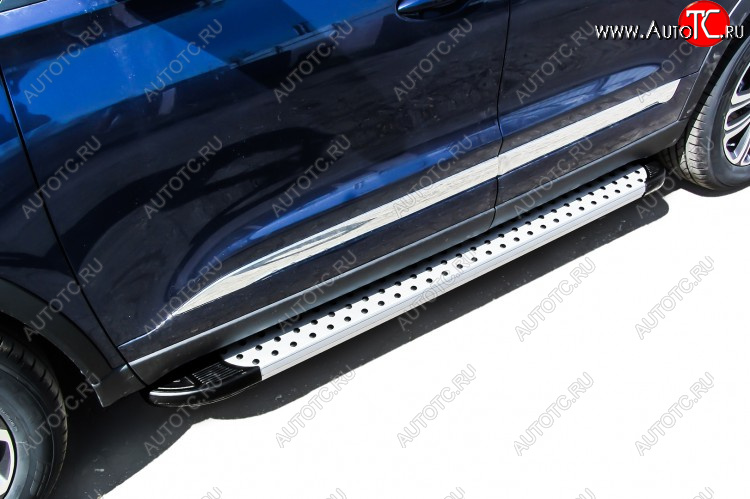 17 399 р. Пороги алюминиевые Slitkoff  Chery Tiggo 8  (T18) (2019-2025) рестайлинг (Standart Silver)  с доставкой в г. Керчь