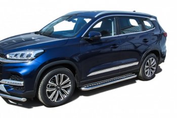 17 699 р. Защита порогов Slitkoff (Ø 57 мм, с листом)  Chery Tiggo 8  1 T18 (2019-2023) рестайлинг  с доставкой в г. Керчь. Увеличить фотографию 3