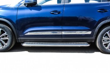 17 699 р. Защита порогов Slitkoff (Ø 57 мм, с листом)  Chery Tiggo 8  1 T18 (2019-2023) рестайлинг  с доставкой в г. Керчь. Увеличить фотографию 5