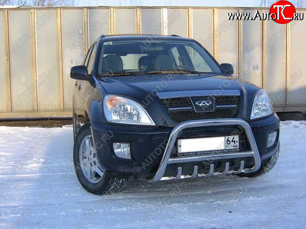 30 199 р. Кенгурятник низкий Slitkoff (Ø 57 мм, с защитой картера)  Chery Tiggo T11 (2005-2013) дорестайлинг  с доставкой в г. Керчь