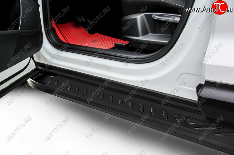 16 999 р. Пороги алюминиевые Slitkoff Chery Tiggo T11 рестайлинг (2013-2016) (Elite Black)  с доставкой в г. Керчь