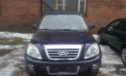 1 539 р. Сетка на бампер Russtal (хром) Chery Tiggo T11 дорестайлинг (2005-2013)  с доставкой в г. Керчь. Увеличить фотографию 2
