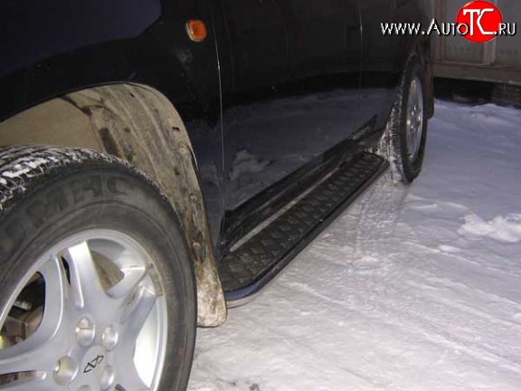 10 099 р. Широкая защита порогов Slitkoff  Chery Tiggo T11 (2005-2013) дорестайлинг (Нержавейка, Полированная)  с доставкой в г. Керчь