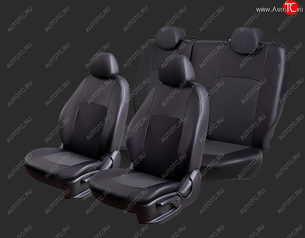 5 399 р. Чехлы для сидений Lord Autofashion Турин Ромб (экокожа/жаккард, раздельные спинка и сиденье 50/50, 2 П-образных подголовника) Chery Tiggo T11 дорестайлинг (2005-2013) (Черный, вставка Черный Вега)  с доставкой в г. Керчь
