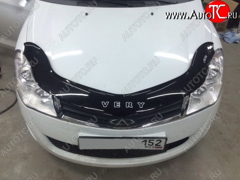 999 р. Дефлектор капота (Fulwin 2 Hatchback) Russtal Chery Very (2011-2016)  с доставкой в г. Керчь