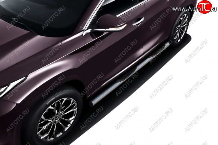 17 899 р. Защита порогов Slitkoff (Ø 76 мм, с проступями)  EXEED TXL (2020-2021)  дорестайлинг (Нержавеющая сталь)  с доставкой в г. Керчь