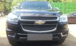 1 469 р. Сетка в решетку радиатора (верхняя) Russtal Chevrolet Trailblazer GM800 дорестайлинг (2012-2016) (черная)  с доставкой в г. Керчь. Увеличить фотографию 4
