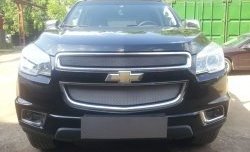 1 539 р. Нижняя сетка на бампер Russtal (хром) Chevrolet Trailblazer GM800 дорестайлинг (2012-2016)  с доставкой в г. Керчь. Увеличить фотографию 2