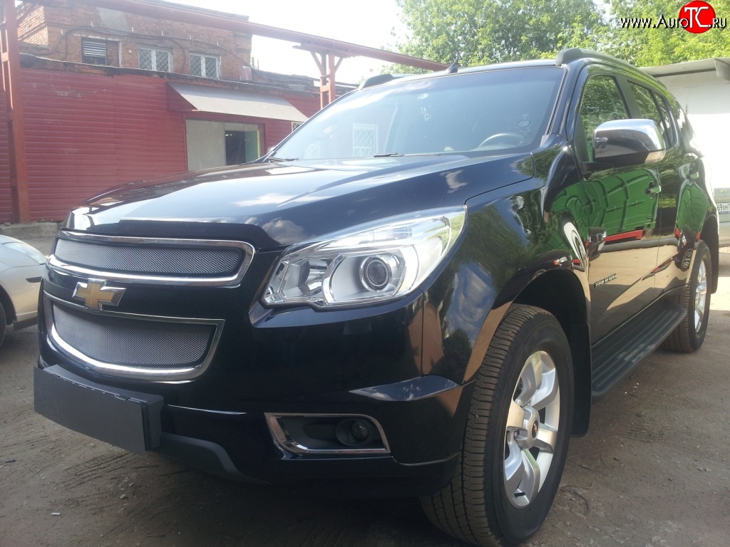 1 539 р. Нижняя сетка на бампер Russtal (хром) Chevrolet Trailblazer GM800 дорестайлинг (2012-2016)  с доставкой в г. Керчь