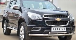 23 999 р. Защита переднего бампера (2 трубыØ63 и 42 мм, нержавейка) SLITKOFF  Chevrolet Trailblazer  GM800 (2012-2016) дорестайлинг  с доставкой в г. Керчь. Увеличить фотографию 4