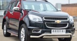 18 999 р. Защита переднего бампера (2 трубыØ76х42 и 63 мм, нержавейка) Russtal Chevrolet Trailblazer GM800 дорестайлинг (2012-2016)  с доставкой в г. Керчь. Увеличить фотографию 3