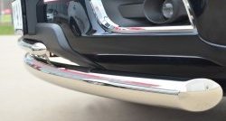 24 699 р. Защита переднего бампера (2 трубыØ76 и 42 мм, нержавейка) SLITKOFF  Chevrolet Trailblazer  GM800 (2012-2016) дорестайлинг  с доставкой в г. Керчь. Увеличить фотографию 3
