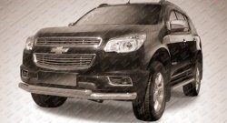 Двойная защита переднего бампера из труб диаметром 76 и 57 мм Slitkoff Chevrolet Trailblazer  GM800 (2012-2016) дорестайлинг