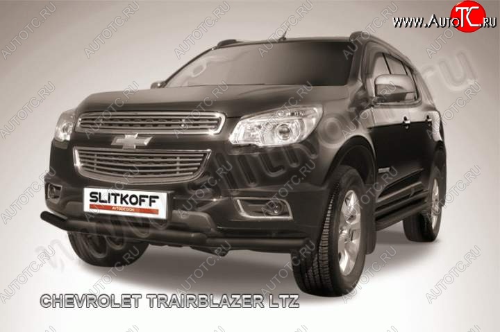 9 449 р. Защита переднего бампера из труб d57 Slitkoff  Chevrolet Trailblazer  GM800 (2012-2016) дорестайлинг (Цвет: серебристый)  с доставкой в г. Керчь