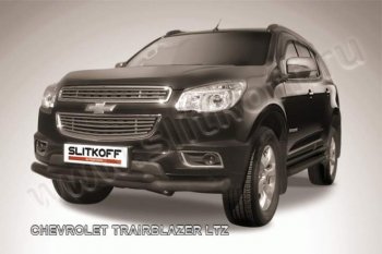 Защита переднего бампера d76 и d57 Slitkoff Chevrolet Trailblazer  GM800 (2012-2016) дорестайлинг