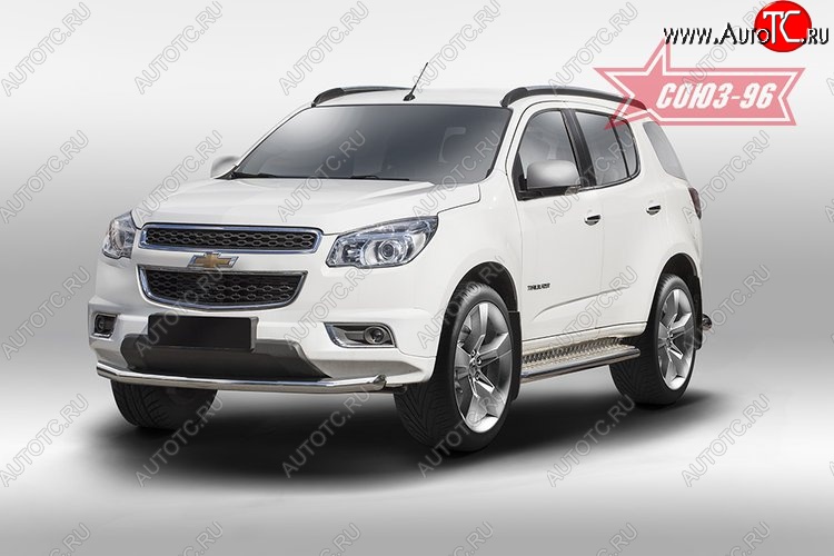 16 469 р. Защита переднего бампера одинарная Souz-96 (d60) Chevrolet Trailblazer GM800 дорестайлинг (2012-2016)  с доставкой в г. Керчь