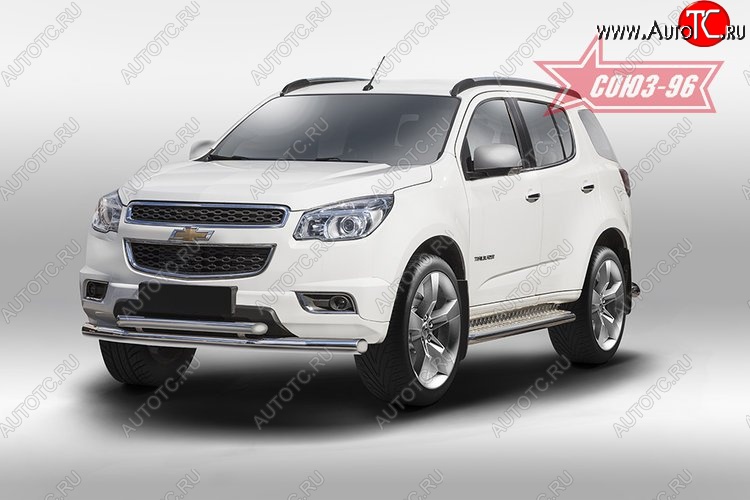 24 659 р. Защита переднего бампера двойная Souz-96 (d76/60) Chevrolet Trailblazer GM800 дорестайлинг (2012-2016)  с доставкой в г. Керчь