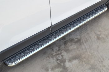24 649 р. Широкая защита порогов с трубой d42 мм SLITKOFF v3  Chevrolet Trailblazer  GM800 (2012-2016) дорестайлинг  с доставкой в г. Керчь. Увеличить фотографию 2