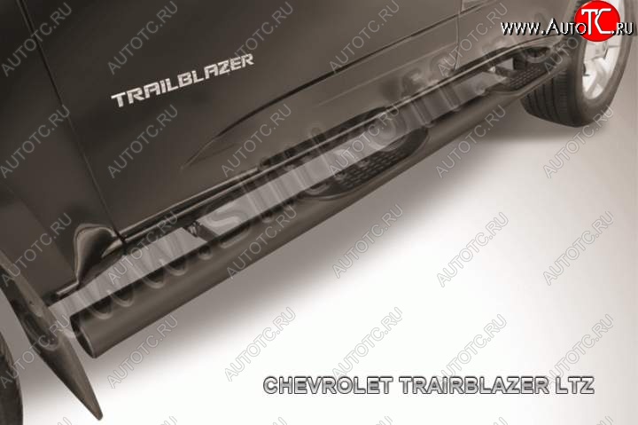 13 549 р. Защита порогов d76 Slitkoff (с поступью) Chevrolet Trailblazer GM800 дорестайлинг (2012-2016) (Цвет: серебристый)  с доставкой в г. Керчь