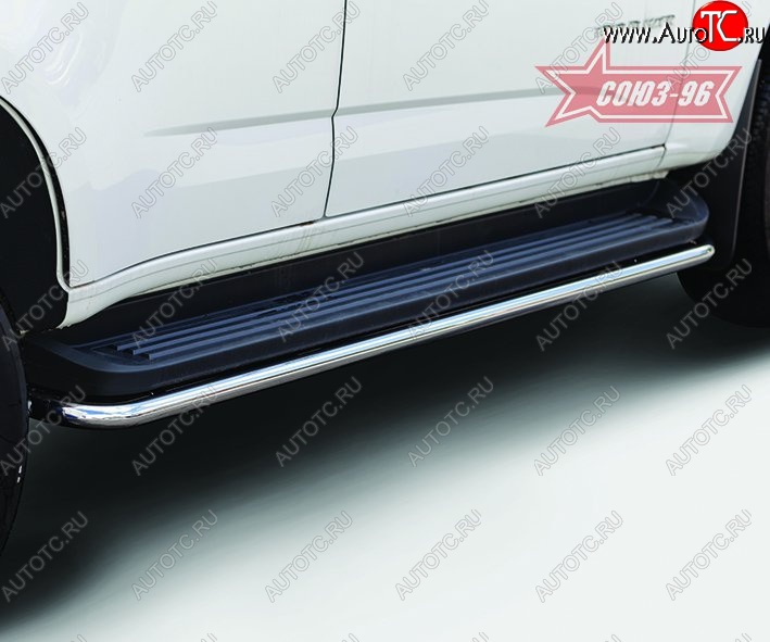 11 474 р. Защита штатных порогов Souz-96 (d42) Chevrolet Trailblazer GM800 дорестайлинг (2012-2016)  с доставкой в г. Керчь