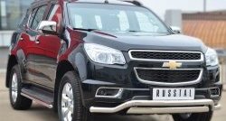 15 449 р. Защита порогов из круглой трубы диаметром 42 мм SLITKOFF  Chevrolet Trailblazer  GM800 (2012-2016) дорестайлинг  с доставкой в г. Керчь. Увеличить фотографию 2