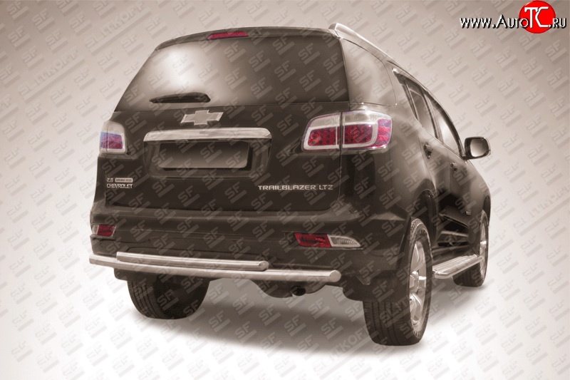 13 749 р. Двойная защита заднего бампера (d57 и 42 мм) Slitkoff  Chevrolet Trailblazer  GM800 (2012-2016) дорестайлинг (нержавейка полированная)  с доставкой в г. Керчь
