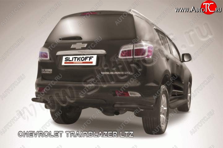 6 499 р. Защита заднего бампера из труб d42 Slitkoff (уголки)  Chevrolet Trailblazer  GM800 (2012-2016) дорестайлинг (Цвет: серебристый)  с доставкой в г. Керчь