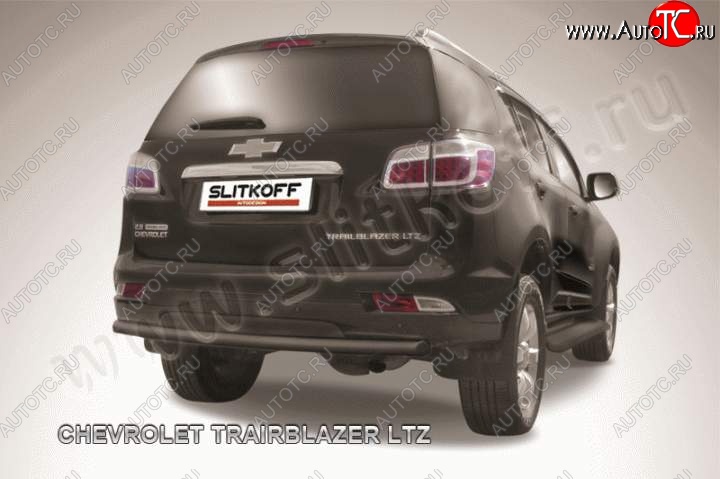 7 999 р. Защита заднего бампера d57 Slitkoff  Chevrolet Trailblazer  GM800 (2012-2016) дорестайлинг (Цвет: серебристый)  с доставкой в г. Керчь