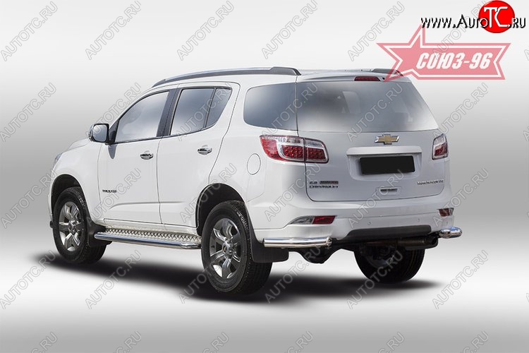 12 149 р. Защита заднего бампера из боковых уголков Souz-96 (d76) Chevrolet Trailblazer GM800 дорестайлинг (2012-2016)  с доставкой в г. Керчь