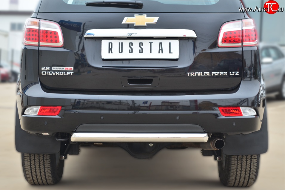 17 749 р. Защита заднего бампера (Ø63 мм, нержавейка) SLITKOFF  Chevrolet Trailblazer  GM800 (2012-2016) дорестайлинг  с доставкой в г. Керчь