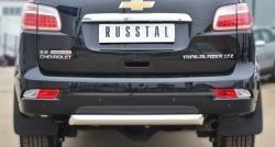 Одинарная защита заднего бампера из трубы диаметром 76 мм SLITKOFF Chevrolet Trailblazer  GM800 (2012-2016) дорестайлинг