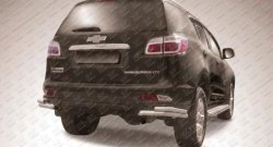 Защита заднего бампера из двойных боковых уголков с диаметром труб 57 и 42 мм Slitkoff Chevrolet Trailblazer  GM800 (2012-2016) дорестайлинг