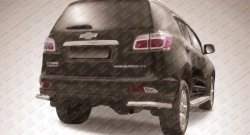 Защита заднего бампера из двух боковых уголков диаметром 57 мм Slitkoff Chevrolet Trailblazer  GM800 (2012-2016) дорестайлинг