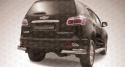 Защита заднего бампера из двойных боковых уголков с диаметром труб 76 и 42 мм Slitkoff Chevrolet Trailblazer  GM800 (2012-2016) дорестайлинг