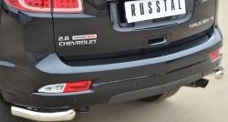 18 599 р. Защита заднего бампера (Ø63 мм уголки, нержавейка) SLITKOFF  Chevrolet Trailblazer  GM800 (2012-2016) дорестайлинг  с доставкой в г. Керчь. Увеличить фотографию 2