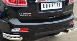 26 599 р. Защита заднего бампера (2 трубы Ø63 и 42 мм уголки, нержавейка) SLITKOFF  Chevrolet Trailblazer  GM800 (2012-2016) дорестайлинг  с доставкой в г. Керчь. Увеличить фотографию 2