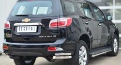 26 599 р. Защита заднего бампера (2 трубы Ø63 и 42 мм уголки, нержавейка) SLITKOFF  Chevrolet Trailblazer  GM800 (2012-2016) дорестайлинг  с доставкой в г. Керчь. Увеличить фотографию 4