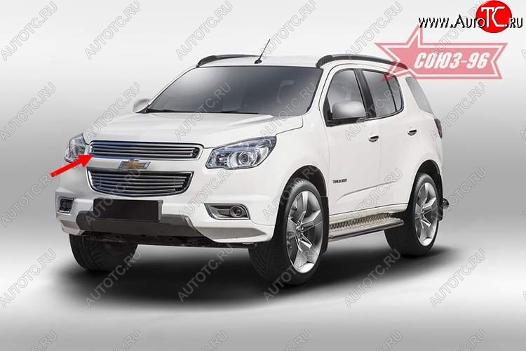 8 684 р. Декоративный элемент решетки радиатора Souz-96 (d16) Chevrolet Trailblazer GM800 дорестайлинг (2012-2016)  с доставкой в г. Керчь