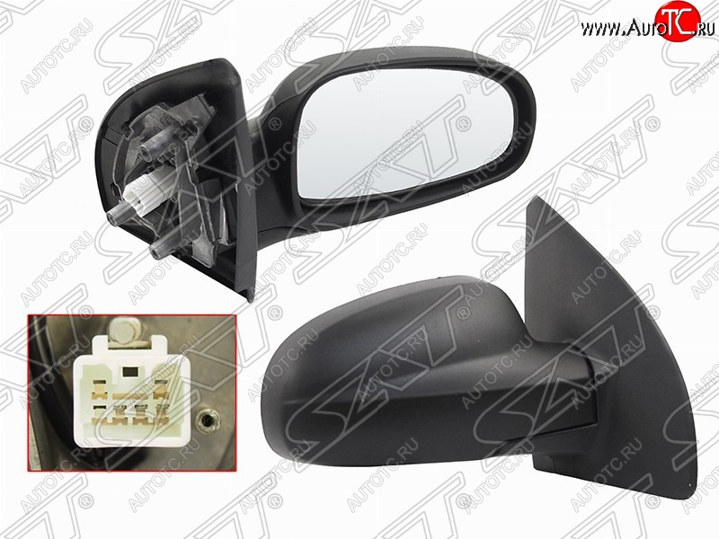 3 399 р. Правое зеркало заднего вида SAT (электрическое)  Chevrolet Aveo ( T250,  T300) (2006-2015) хэтчбек 5 дв рестайлинг, хэтчбек (Неокрашенное)  с доставкой в г. Керчь