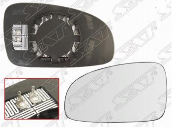 Левое полотно зеркала SAT (сферическое, с обогревом) Chevrolet Aveo  T250 (2006-2011) седан рестайлинг, хэтчбек 5 дв рестайлинг
