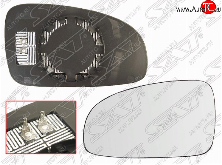 659 р. Левое полотно зеркала SAT (сферическое, с обогревом)  Chevrolet Aveo  T250 (2006-2011) седан рестайлинг, хэтчбек 5 дв рестайлинг  с доставкой в г. Керчь