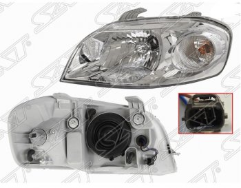Левая передняя фара SAT (под электрокорректор) Chevrolet Aveo  T250 (2006-2011), Daewoo Gentra (2005-2011)