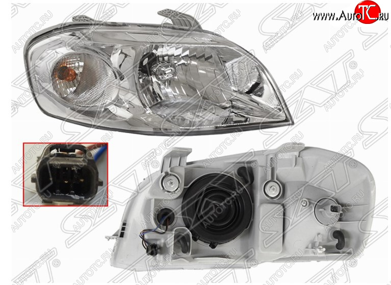 3 099 р. Правая передняя фара SAT (под электрокорректор) Chevrolet Aveo T250 седан рестайлинг (2006-2011)  с доставкой в г. Керчь