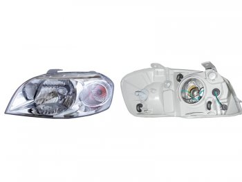 Левая передняя фара SAT (не под электрокорректор) Chevrolet Aveo  T250 (2006-2011), Daewoo Kalos (2002-2008)
