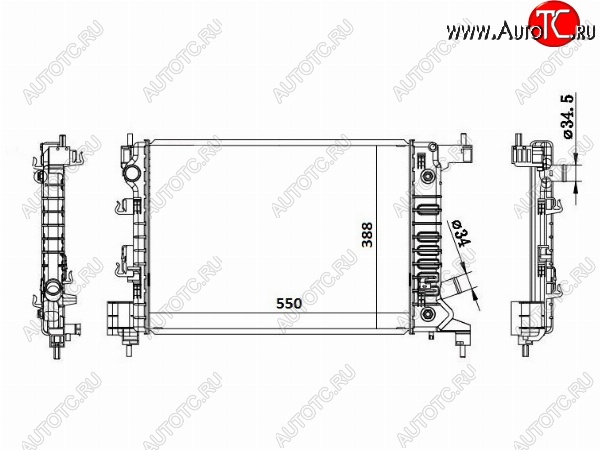 6 799 р. Радиатор двигателя SAT (пластинчатый, МКПП/АКПП) Chevrolet Aveo T300 седан (2011-2015)  с доставкой в г. Керчь
