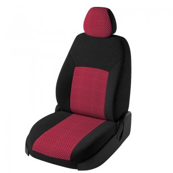 Чехлы для сидений Lord Autofashion Дублин (жаккард) Chevrolet Aveo  T300 (2011-2015) седан, хэтчбек (Черный, вставка Рогожка (красный))